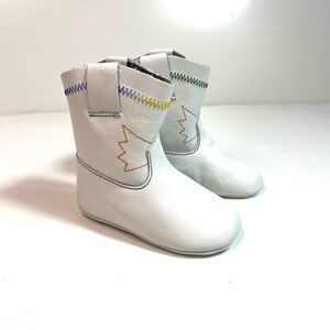 Kid Express Infant Leather Cowboy Boots White Size EU 17 - 0–6 months